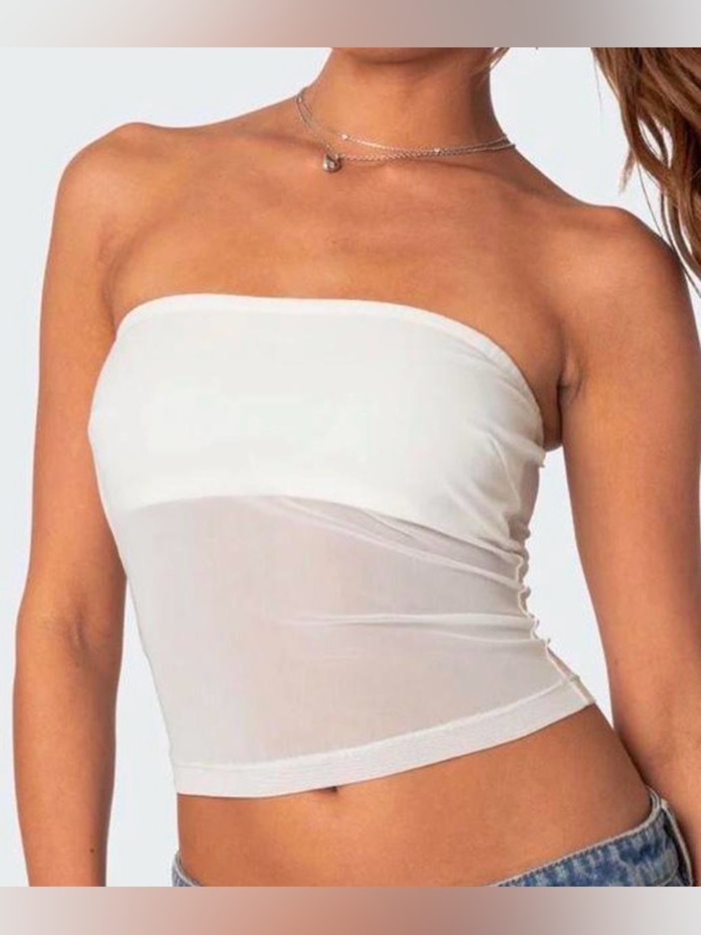 Celestia edikted Sheer Mesh Tube Top XS NWT!